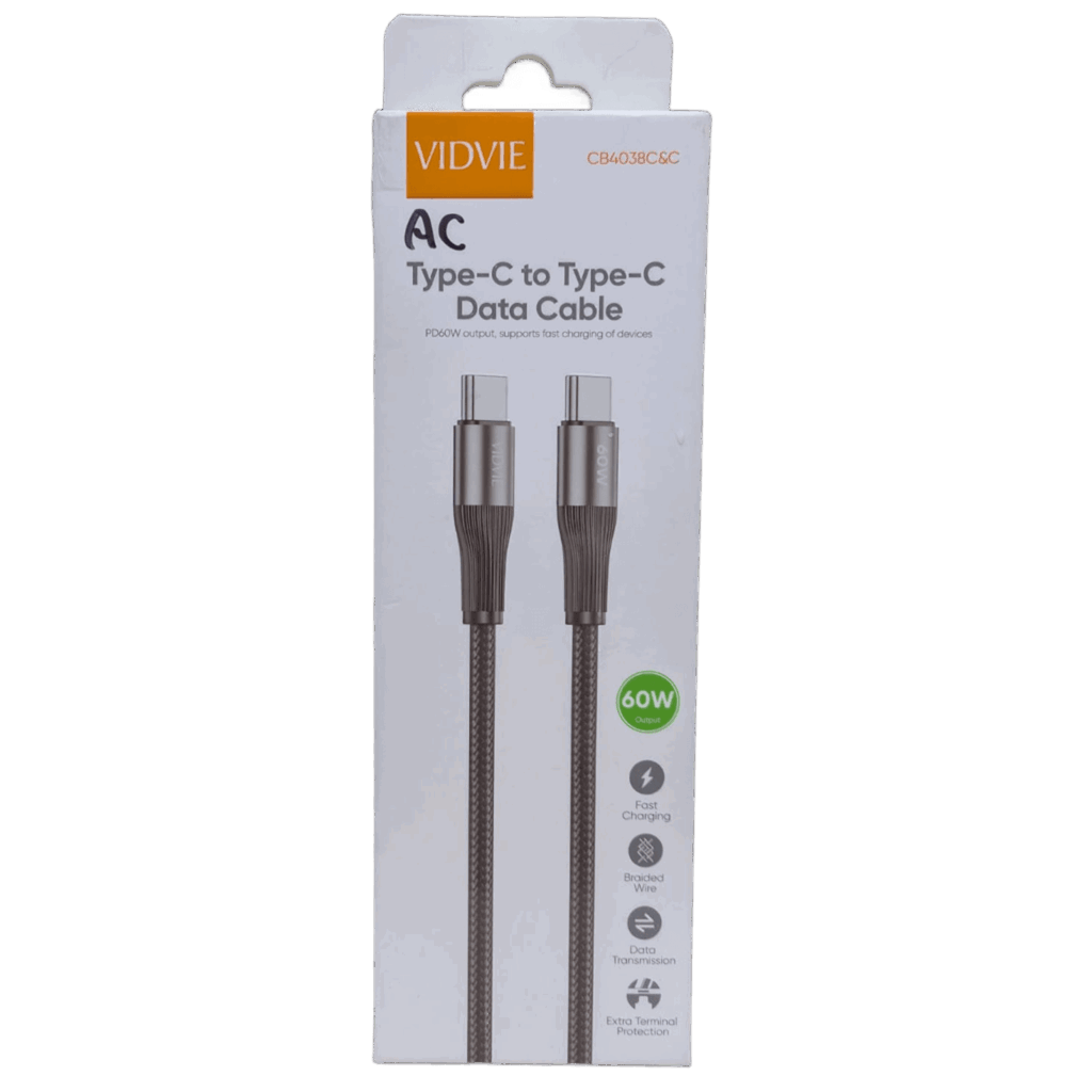 Cable Type-C a Type-C CB4038C&C Vidvie 60W