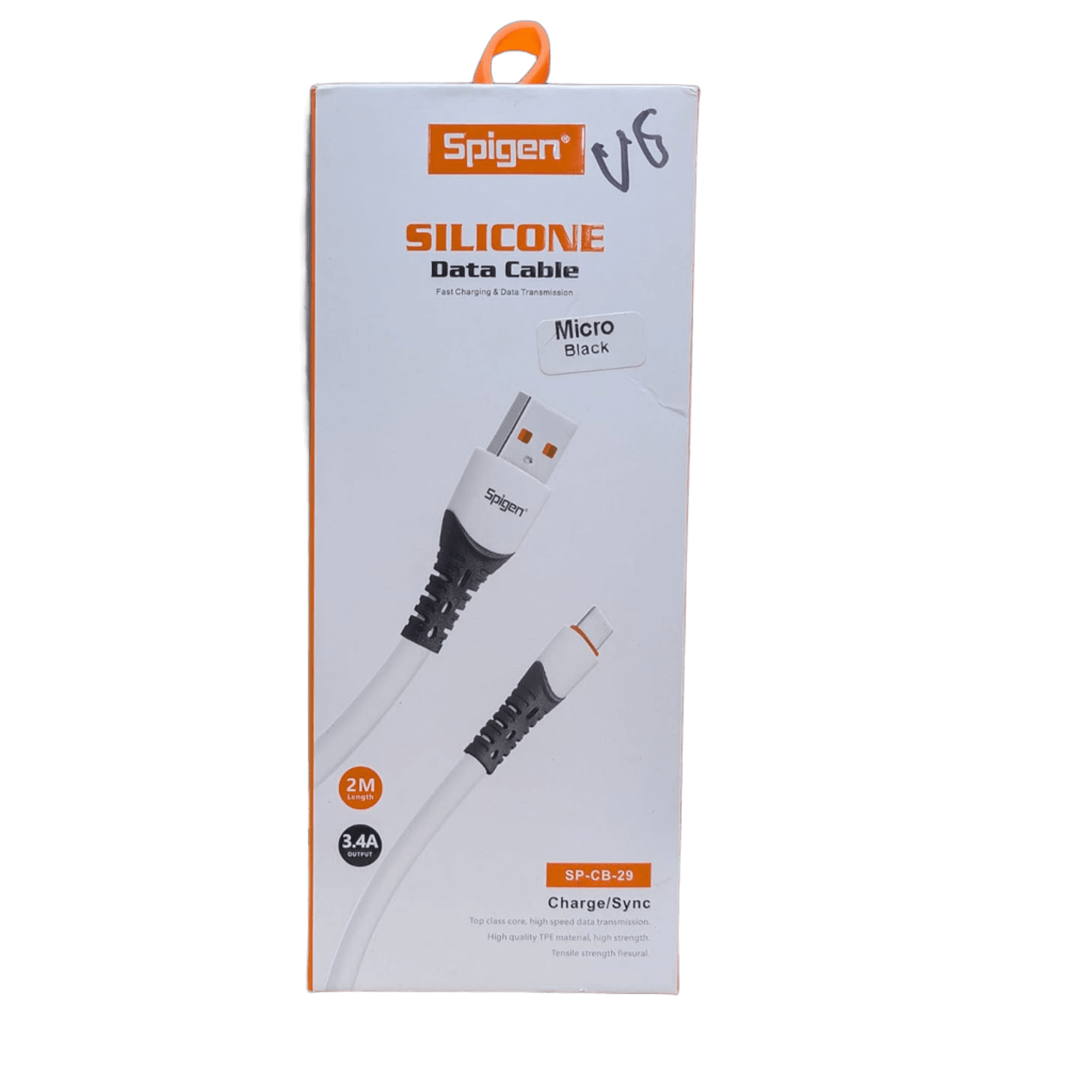 Cable Spigen SP-CB-29 Micro USB Siliconado 2 Metros 3.4A