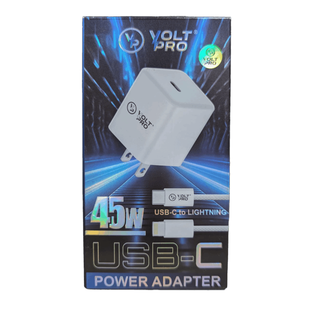 Cargador Voltpro USB-C Power Adapter 45W con Cable USB-C a Lightning