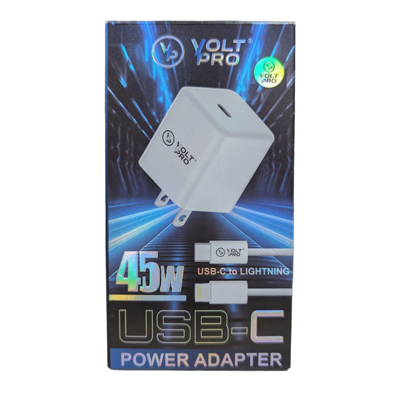 Cargador Voltpro USB-C Power Adapter 45W con Cable USB-C a Lightning