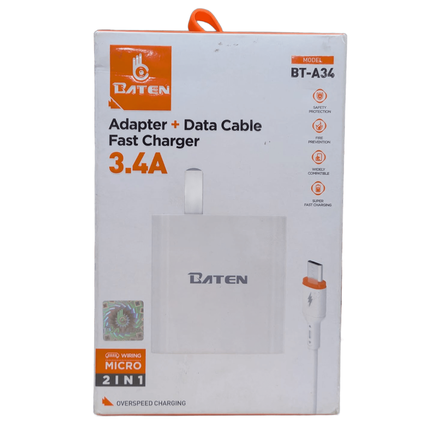Cargador Baten BT-A34 3.4A con Cable Micro USB