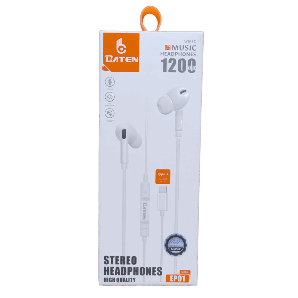 Audífonos Baten EP01 Stereo Headphones Type-C 120cm