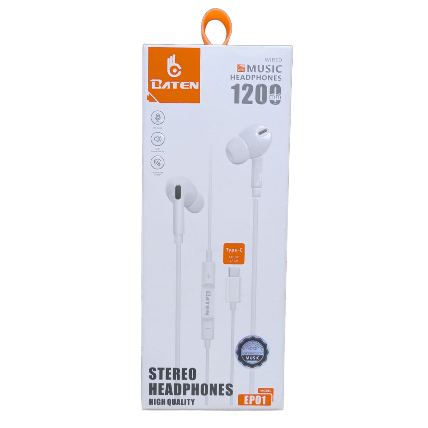 Audífonos Baten EP01 Stereo Headphones Type-C 120cm