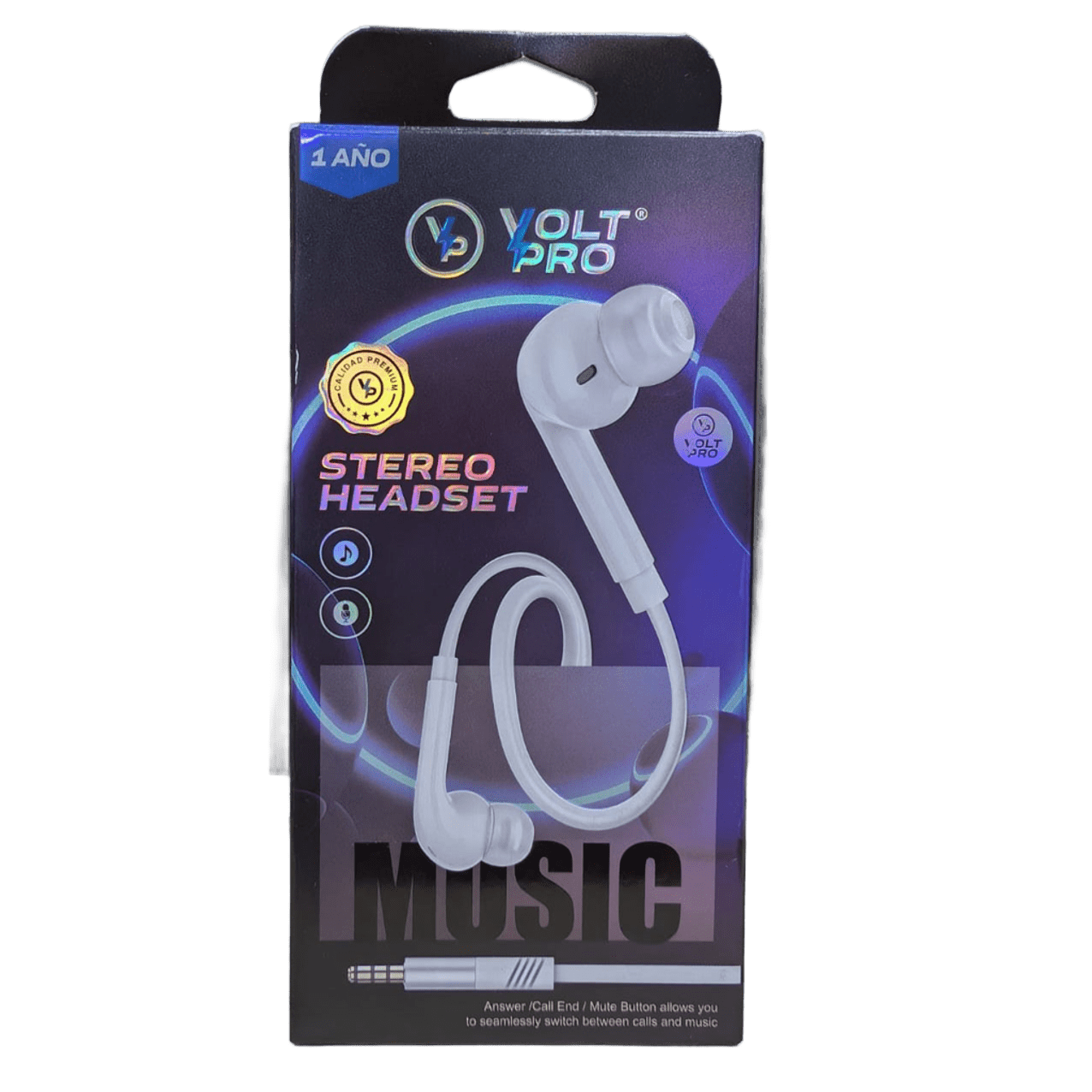 Audífonos Voltpro Stereo Headset Jack 3.5mm con Micrófono